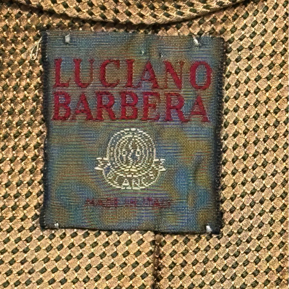 Luciano Barbera Men's Textured Brown tie silk Italy